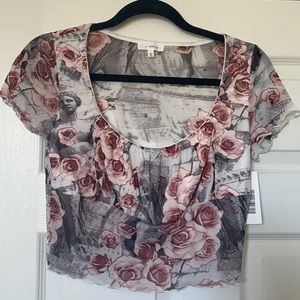 NWT Renaissance Flower crop top blouse by Bear Dance